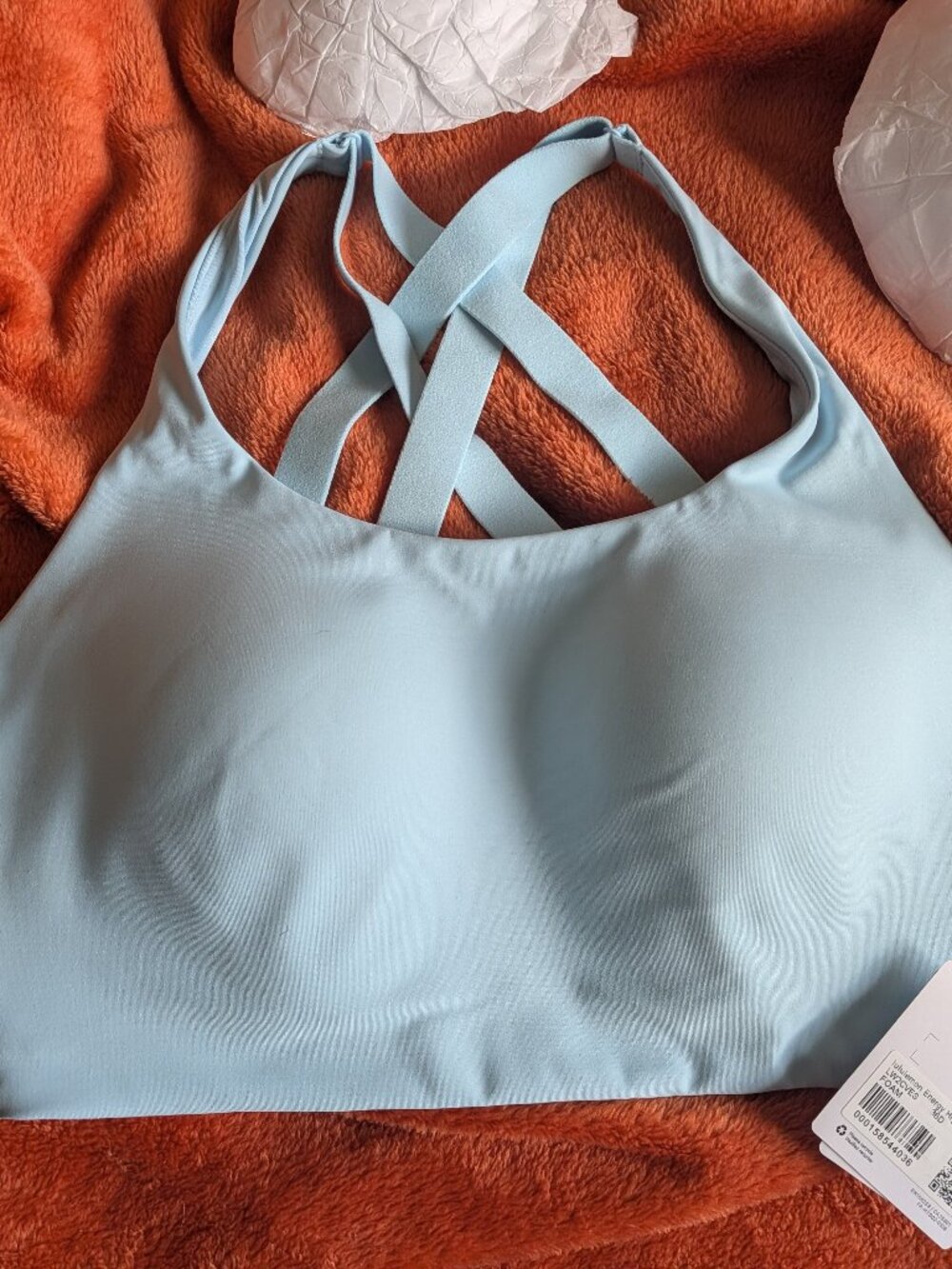 Lululemon Energy High Support Sports Bra, Sky Blue, Size 36 D